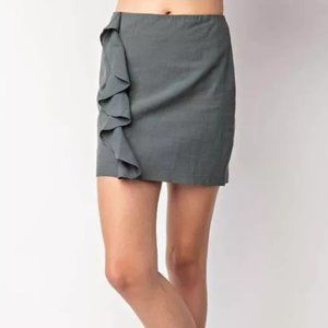 Ruffle detailed mini bodycon skirt